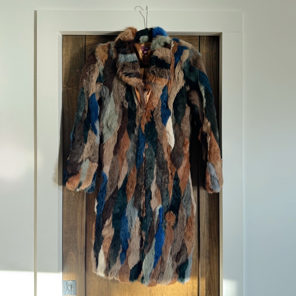 Multi-Color Faux Fur Long Coat - Women